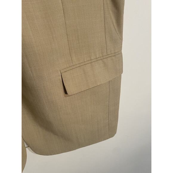 Burberry USA Blazer Suit Jacket Beige Adult 2 Button Size 42R New Pure Wool - Picture 4 of 14